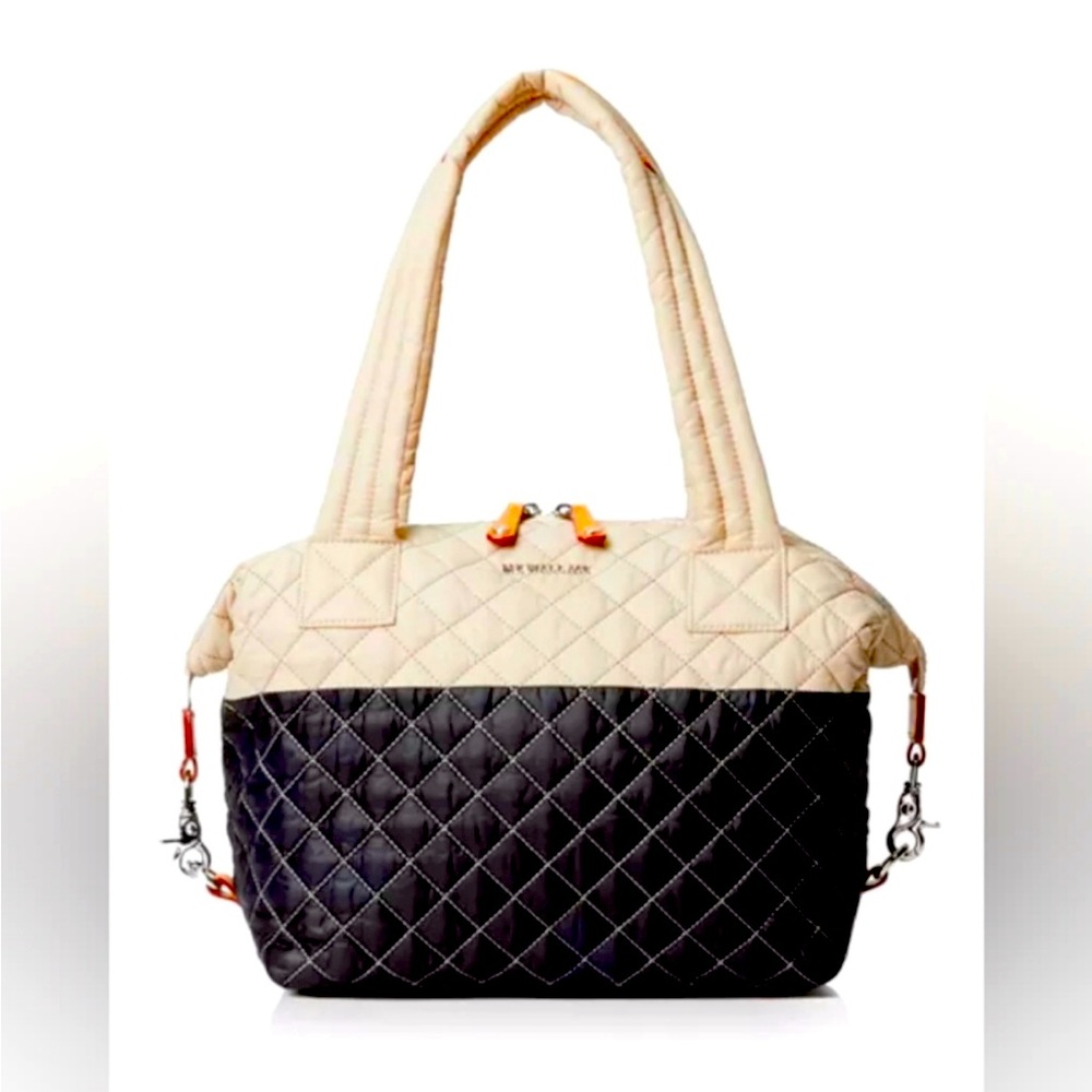 MZ WALLACE MEDIUM SUTTON  Two Toned Tote in Mushroom & Black. Gently used